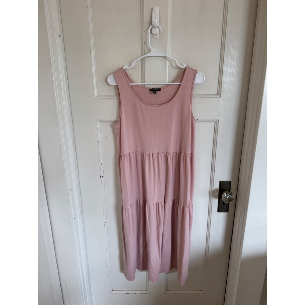 Eileen Fisher light pink tiered midi dress size medium
